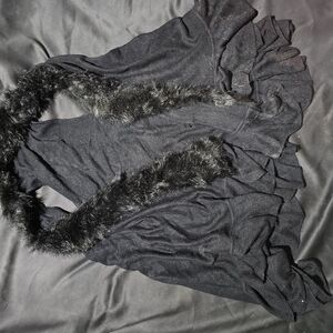 Women's Black Faux Fur Trim Jacket